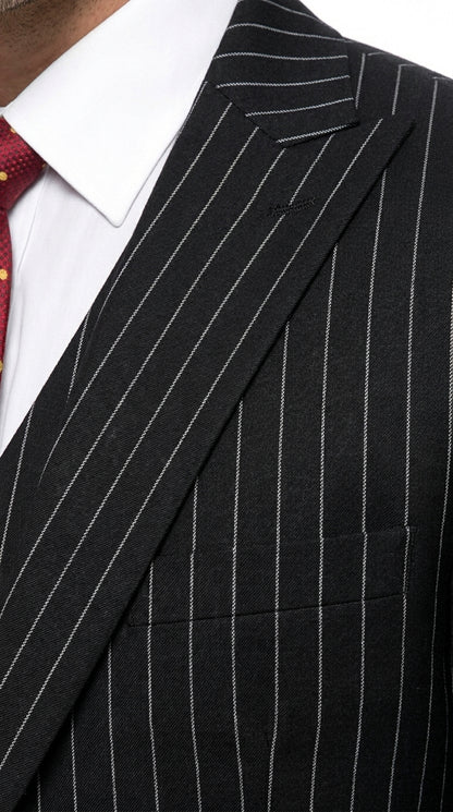 Men’s Gomez Addams Black Pinstripe 3 Piece Suit – Vintage Gangster Gothic Style Suit