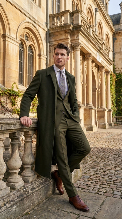 Men’s Blade Runner K Inspired Olive Green Wool Duster Coat – Long Vintage Sci-Fi Overcoat