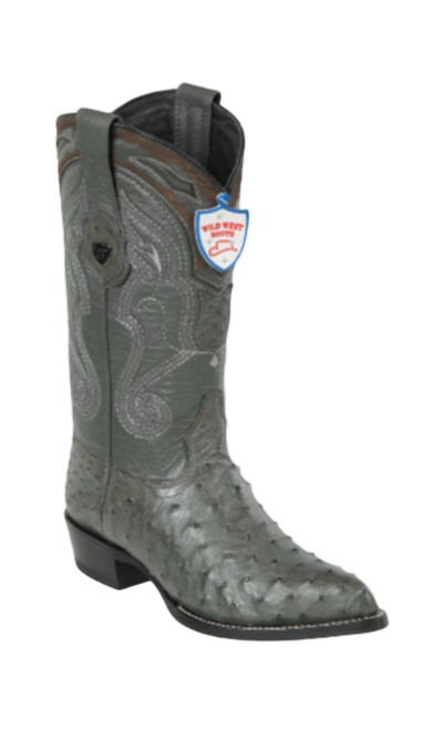 Wild West Botas de Avestruz Horma Puntal Gris 1   - from alligatorwarehouse.com