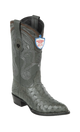 Wild West Botas de Avestruz Horma Puntal Gris