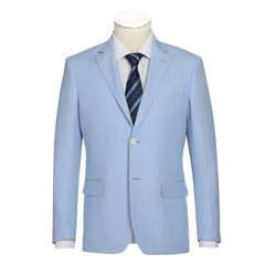 Men's Blue 2-Piece Slim Fit Linen Suit