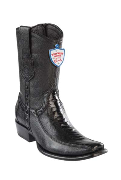 Wild West Botas de Pata de Avestruz Horma Dubai Toe Black 1   - from alligatorwarehouse.com