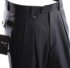 Tiglio Luxe Black Wide Leg, Pure Wool Dress Pants 2576 TIG1001