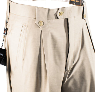 Tiglio Luxe Tan Wide Leg, Pure Wool Dress Pants 2576 TIG1004 2   - from alligatorwarehouse.com