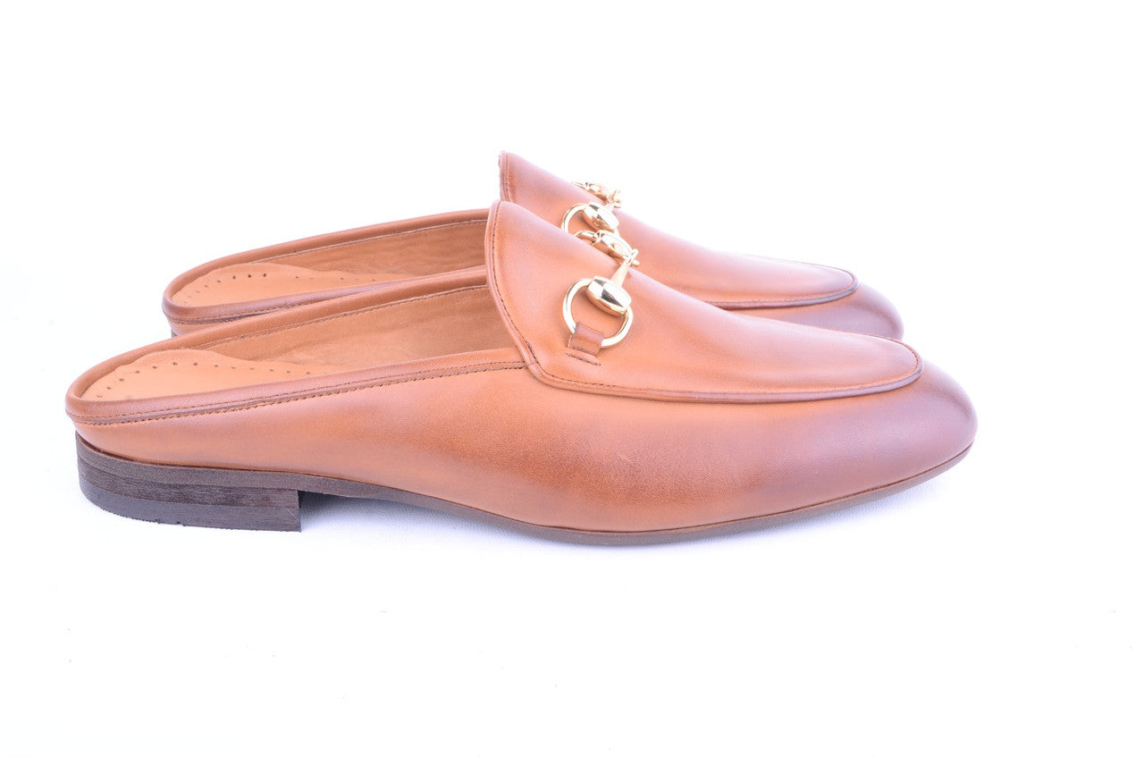P00028-6251 Open Back Buckle loafer-Tan