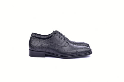 C009-6265 Genuine Ostrich Cap toe- Black