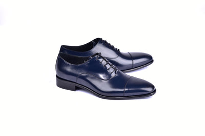 C0094-6265 Cap toe Lace up-Shinny Calf Navy