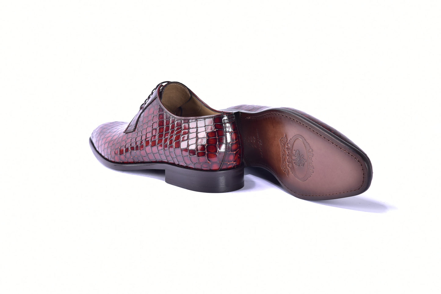 C01508-6291C Croco Print Lace Up Tan