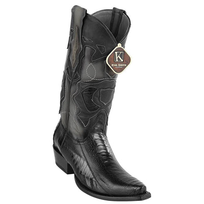 King Exotic Men's Western Ostrich Leg Snip Toe Boots 4 -01  - from alligatorwarehouse.com