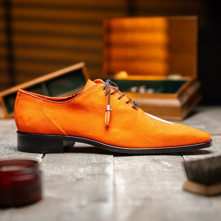Marco Di Milano Rimini Orange Genuine Stingray Exotic Lace-Up Dress Shoes - view 7