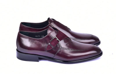 Corrente 6471 Leather Slip-On Monkstrap Shoe - Burgundy - Image 2