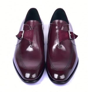 Corrente 6471 Leather Slip-On Monkstrap Shoe - Burgundy - Image 3