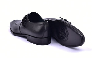 Corrente 6471 Leather Slip-On Monkstrap Shoe - Black - Image 4