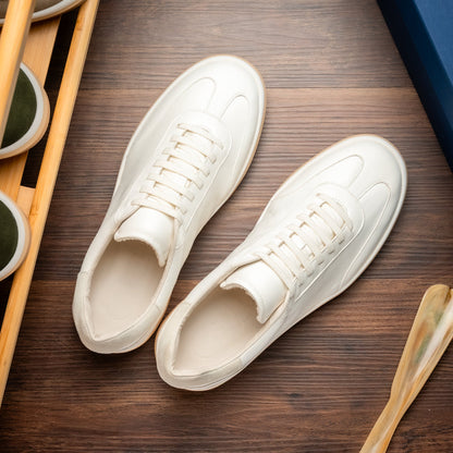 Zelli Gotti Minimalist Sneaker in Supple White Nappa Leather