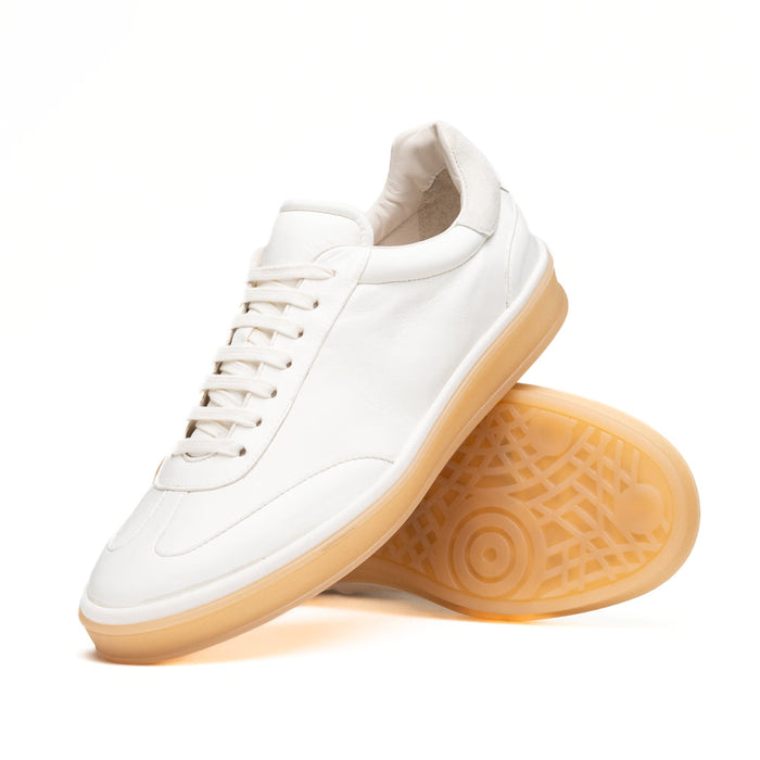 Zelli Gotti Minimalist Sneaker in Supple White Nappa Leather