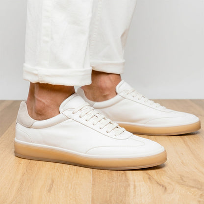 Zelli Gotti Minimalist Sneaker in Supple White Nappa Leather