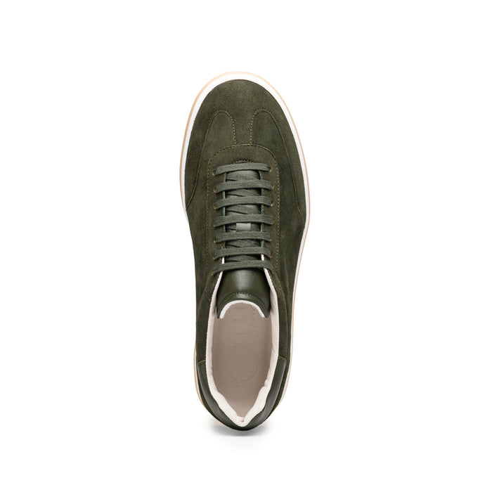 Zelli Gotti Suede and Leather Sneaker in Olive | Refined Sport Style