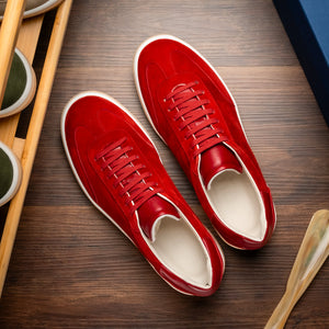 Zelli Gotti Suede & Leather Sneaker in Red | Refined Sporty Style