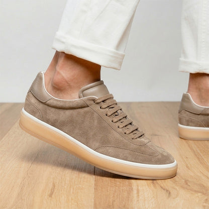 Zelli Gotti Suede & Leather Sneaker in Taupe