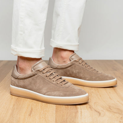 Zelli Gotti Suede & Leather Sneaker in Taupe