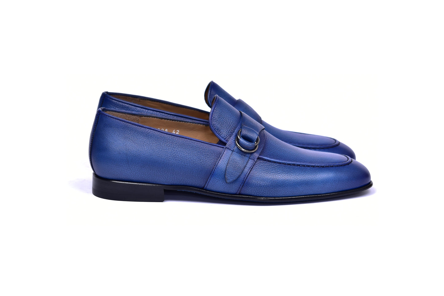 C0010- 6628 Side Buckle Loafer -Blue