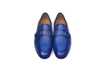 C0010- 6628 Side Buckle Loafer -Blue
