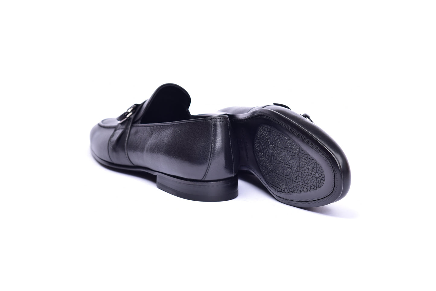 C00102- 6628 Side Buckle Loafer -Black