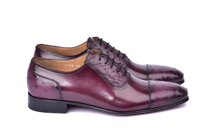 Corrente 6708 Cap-Toe Lace-Up Oxford - Burgundy - Image 2