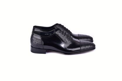 C0001301-6708 Cap toe Ostrich-Black