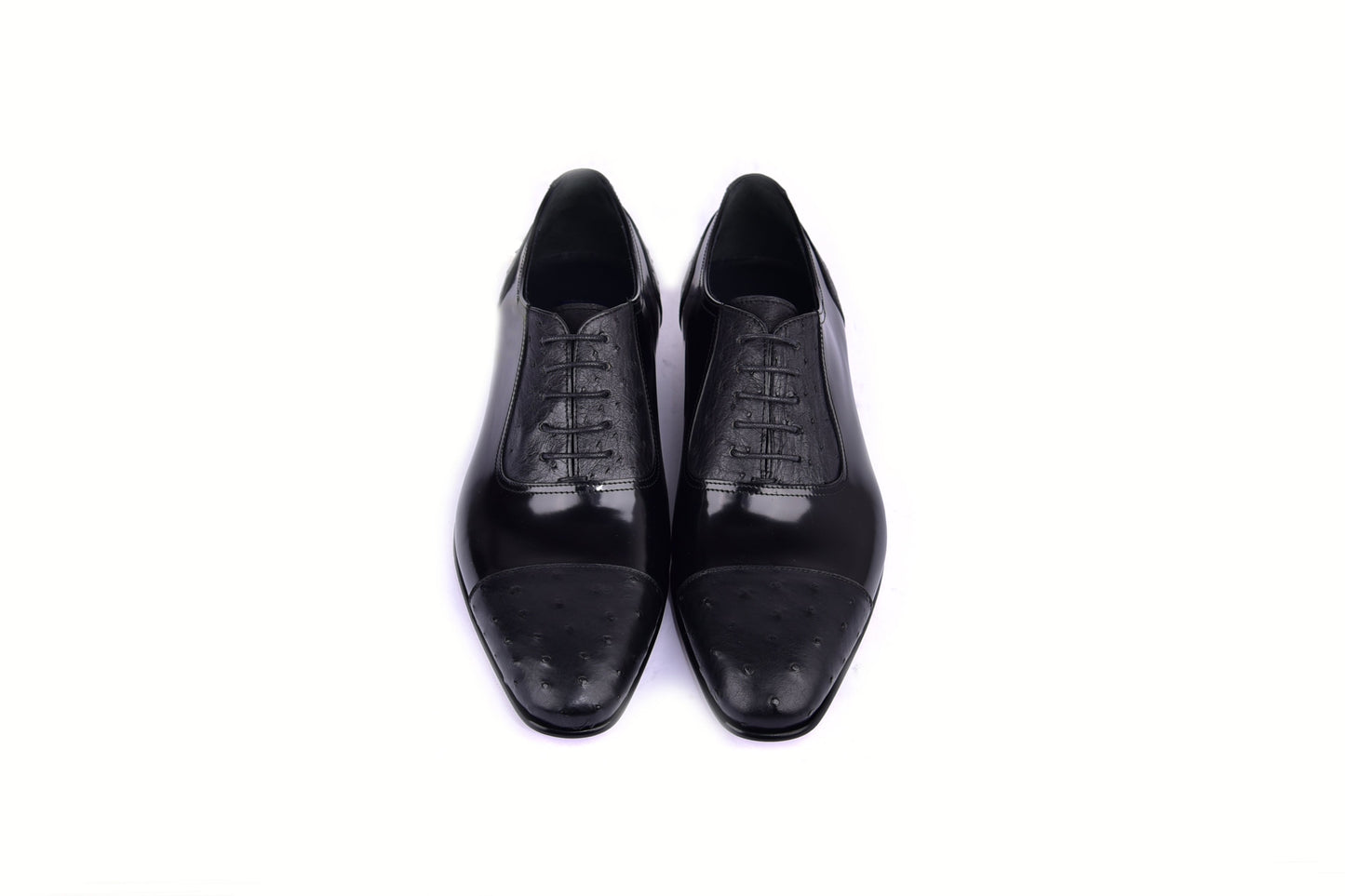 C0001301-6708 Cap toe Ostrich-Black