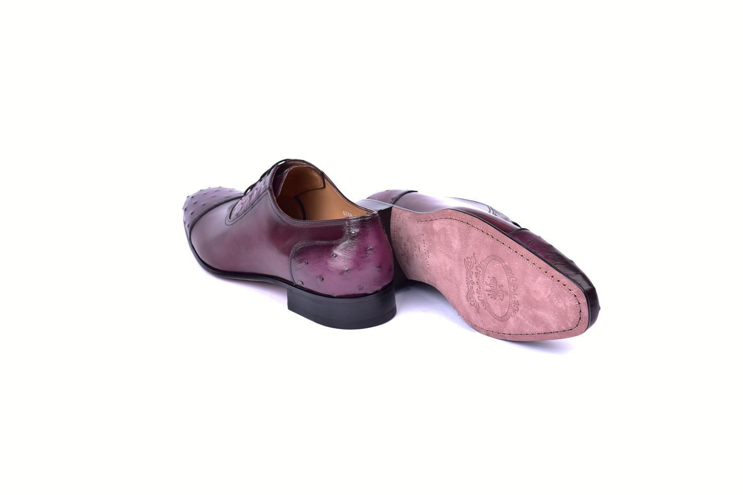 C00013-6708 Cap toe Ostrich-Burgundy