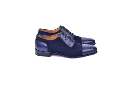 C00015-6708 Cap toe Ostrich-Navy Suede