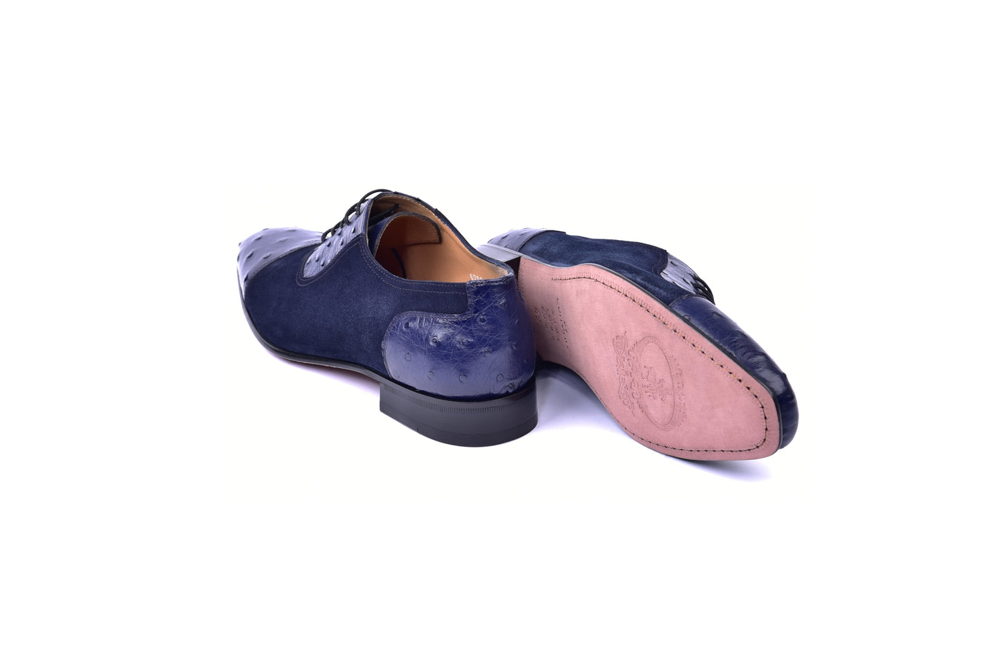 C00015-6708 Cap toe Ostrich-Navy Suede