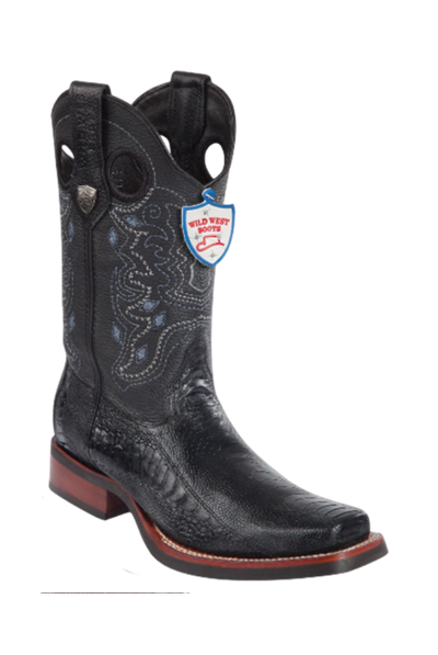 Wild West Botas de Pata de Avestruz Horma Square Toe Black 1   - from alligatorwarehouse.com