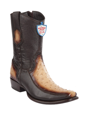 Wild West Botas de Avestruz Horma Dubai Toe Faded Orix