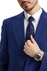 Men's Stacy Adams Peak Lapel Blue Windowpane Plaid Suit with a Scoop Neck Vest 5 SM172H1-20-38R  - from alligatorwarehouse.com