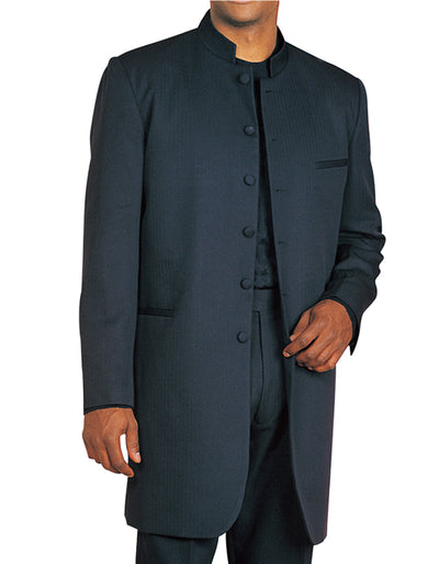 Mens 6 Button Long Style Mandarin Collar tuxedo in Black 1 GT-8121  - from alligatorwarehouse.com
