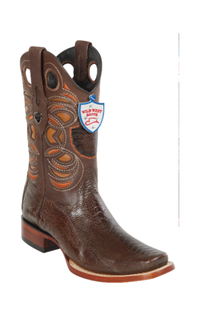 Wild West Botas de Pata de Avestruz Horma Square Toe Brown 1   - from alligatorwarehouse.com
