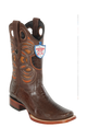 Wild West Botas de Pata de Avestruz Horma Square Toe Brown
