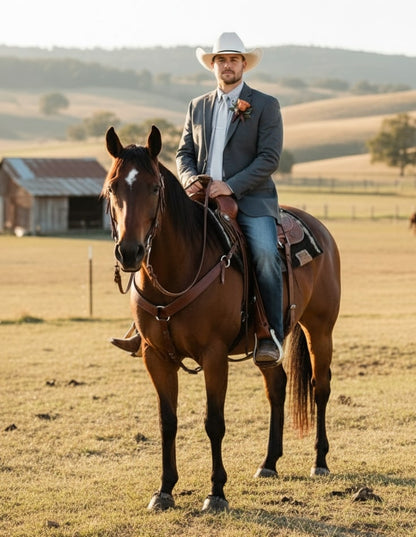 Mens Western Style Blazer – Classic Gray Cowboy Suit Jacket for Weddings, Country Events and Formal Wear in Grey Color