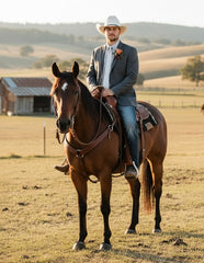Mens Western Style Blazer – Classic Gray Cowboy Suit Jacket for Weddings, Country Events and Formal Wear in Grey Color