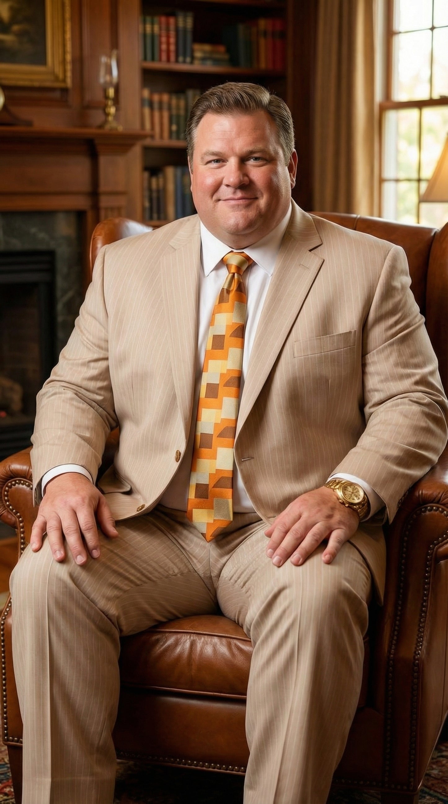 Vitali Men’s Natural Beige Pinstripe Suit – Summer Tan Pinstripe  Weddings and Business Wear