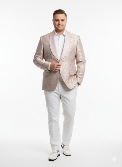 Men’s Lavender and Gold Tuxedo Embroidered Lilac Mauve Blazer – Designer Floral Pattern Wedding & Party Jacket 6   - from alligatorwarehouse.com