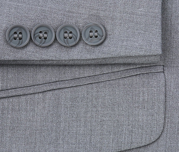 Vanderbilt Collection  - Classic 2 Piece Suit 2 Buttons Regular Fit In Light Gray