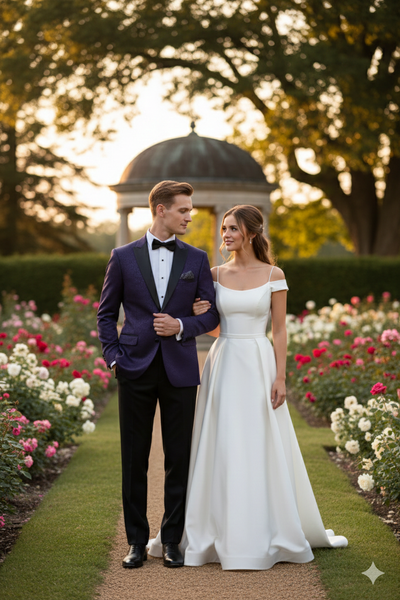 Men’s Purple Paisley Tuxedo Jacket – Ultra Slim Fit Dinner Blazer with Black Satin Peak Lapel 6   - from alligatorwarehouse.com