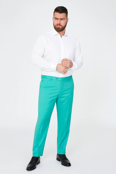 Men’s Aqua Dress Pants – Slim Fit Stylish Formal Trousers for Parties and Casual Wear in Turqoise Color 5   - from alligatorwarehouse.com