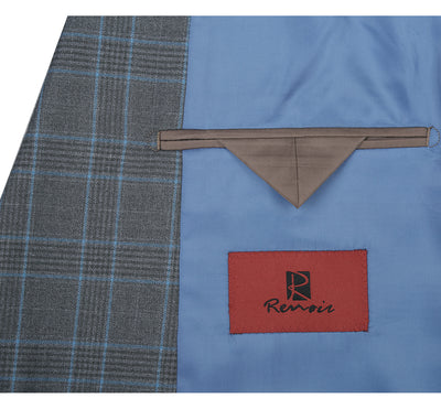 293-5 Men's Two Piece Classic Fit Windowpane Check Dress Suit 6 SO6293-5 classic suits_36S  - from alligatorwarehouse.com