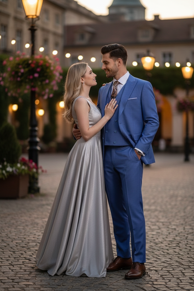 Men’s Light Blue Double-Breasted 3-Piece Suit Set – Tailored Fit Formal Business Suit in Steel Blue Sky Blue Color 6   - from alligatorwarehouse.com