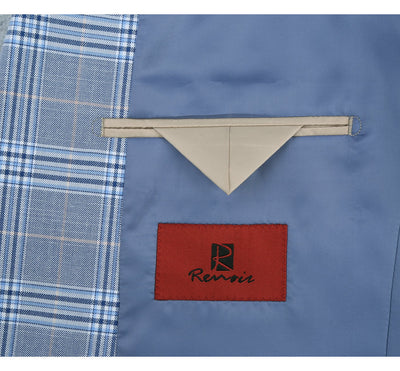 293-3 Men's 2-Piece Slim Fit Notch Lapel Stretch Windowpane Suit 7 SO6293-3 slim suits_34S  - from alligatorwarehouse.com