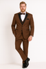 Men’s Light Brown Tuxedo Suit with Black Satin Lapel – 3 Piece Formal Wedding & Prom Outfit - Country Look 5   - from alligatorwarehouse.com